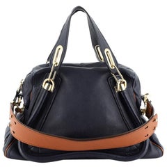 Chloe Paraty Military Top Handle Bag Leather Medium