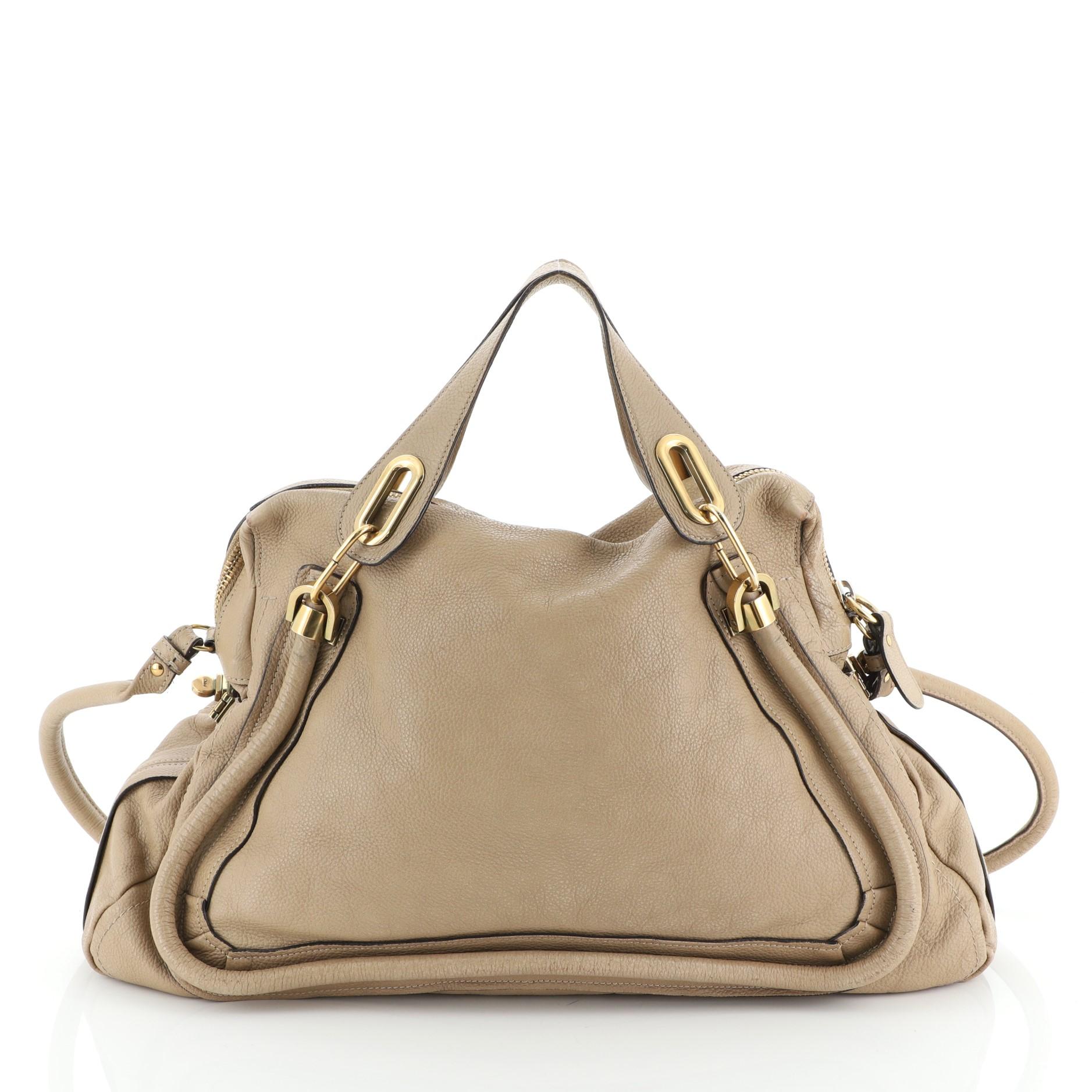 Brown Chloe Paraty Top Handle Bag Leather Large