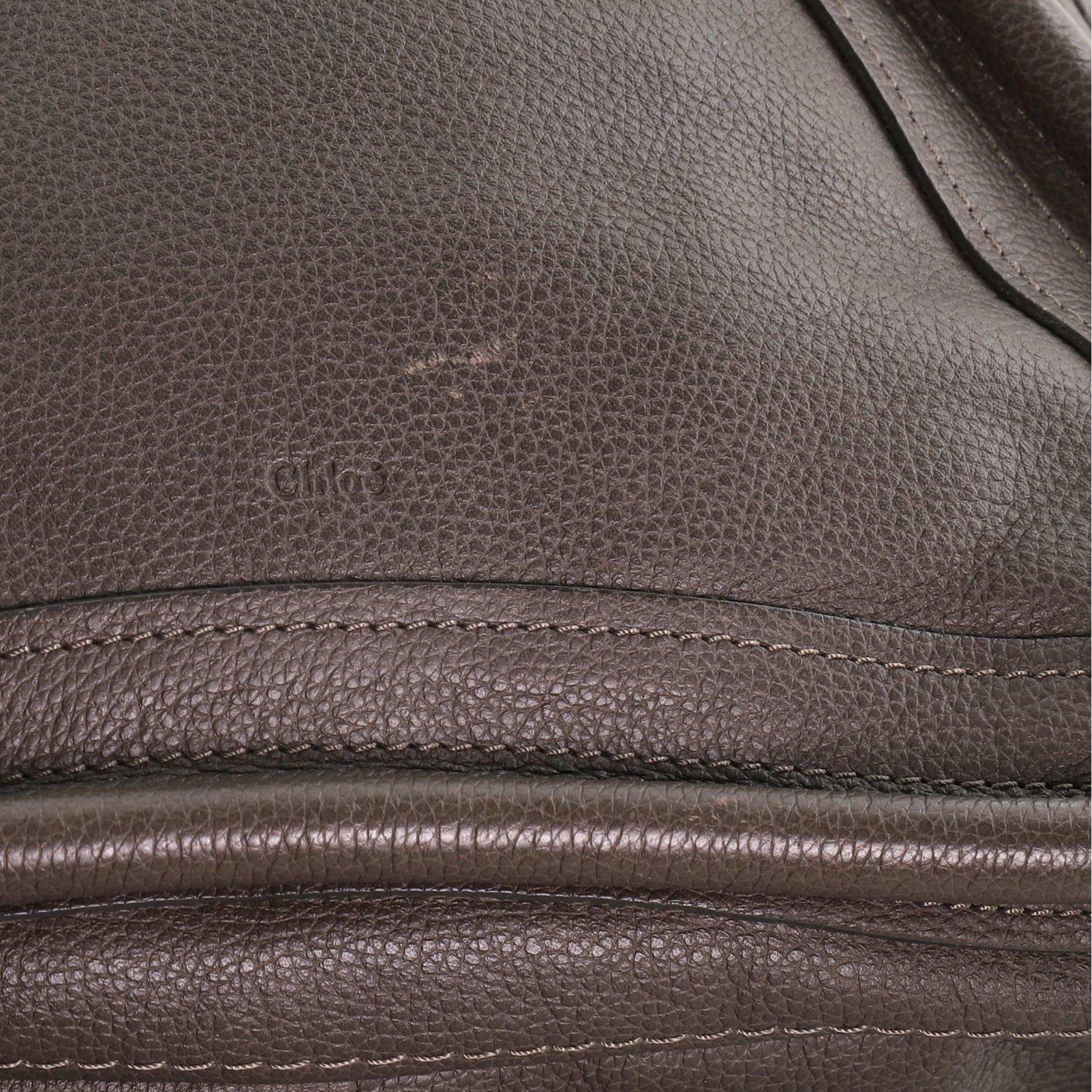 Gray Chloe Paraty Top Handle Bag Leather Medium Brown