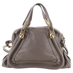 Chloe Paraty Top Handle Bag Leather Medium Brown