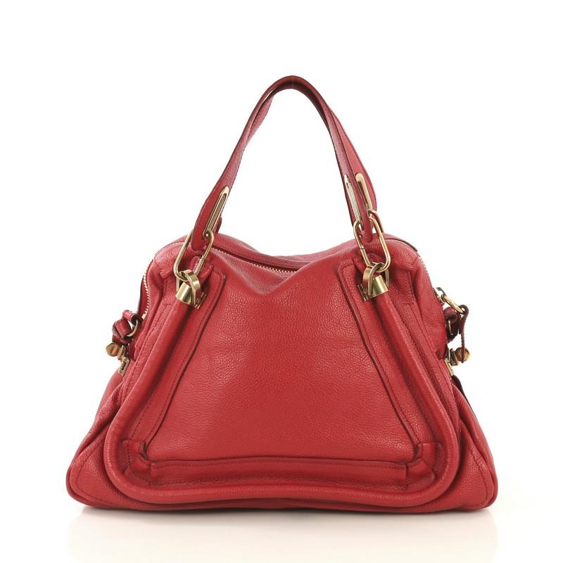 Red Chloe Paraty Top Handle Bag Leather Medium