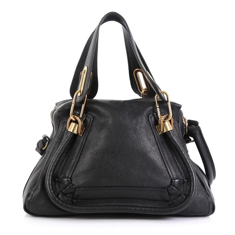 Black Chloe Paraty Top Handle Bag Leather Small