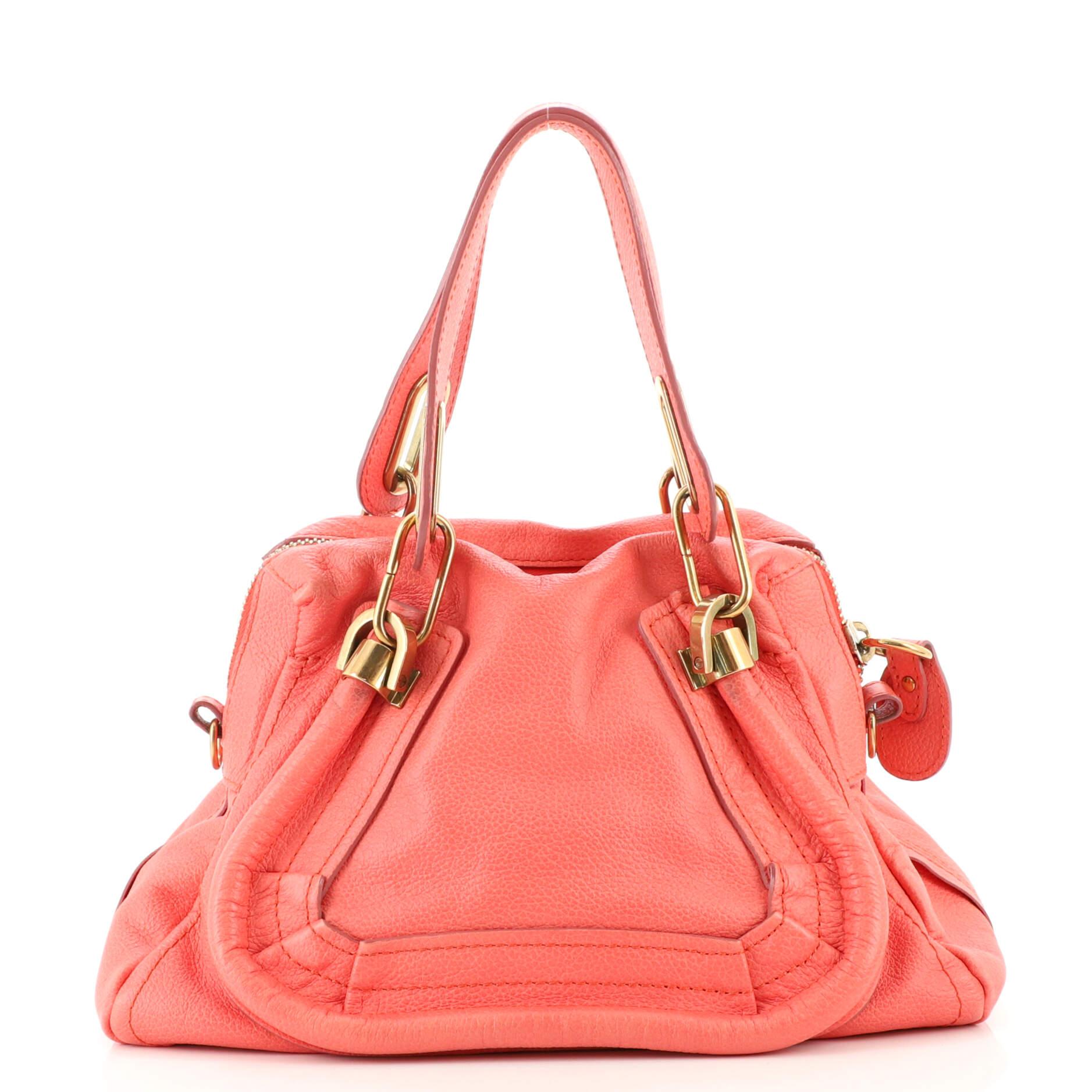Orange Chloe Paraty Top Handle Bag Leather Small