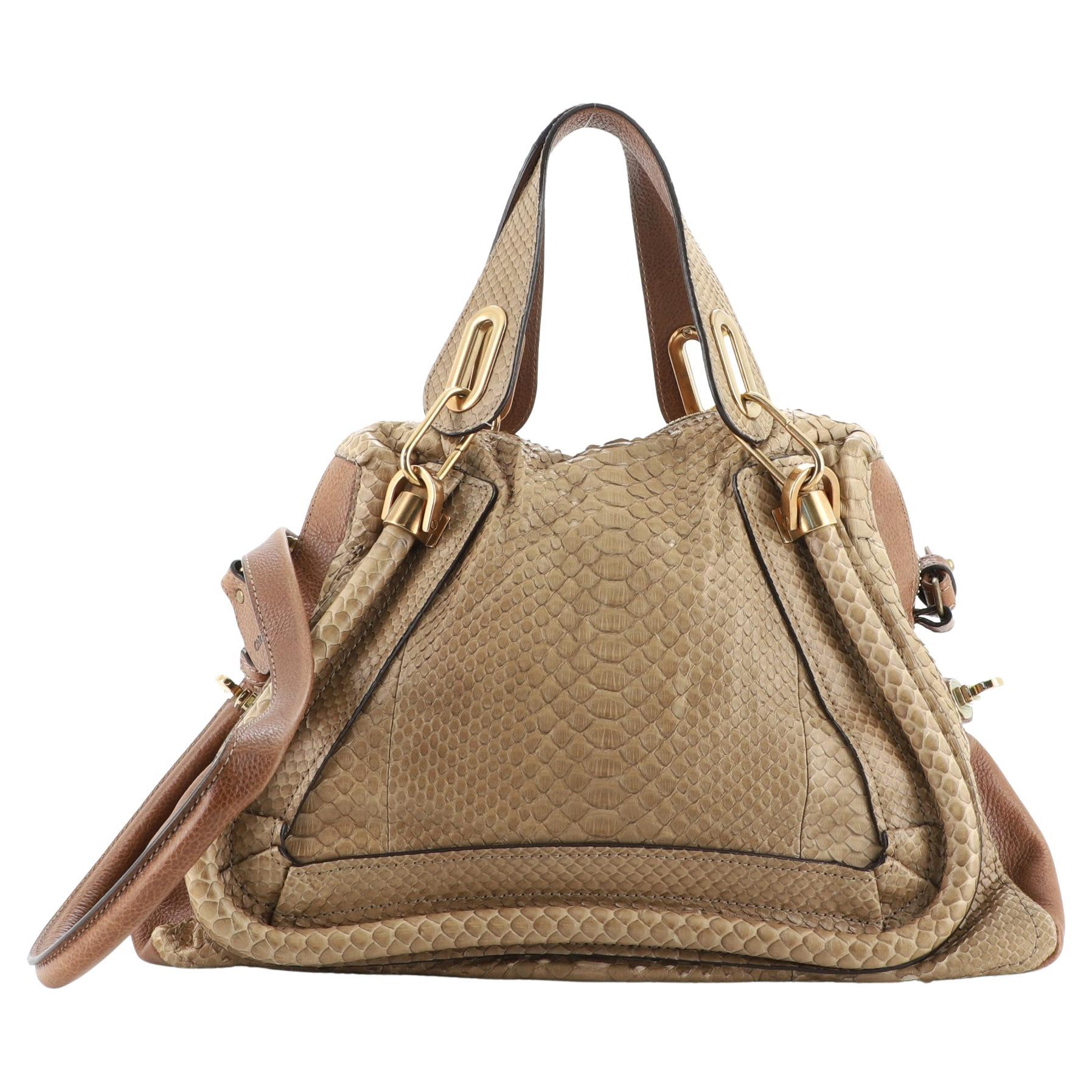 Chloe Paraty Top Handle Bag Python Medium