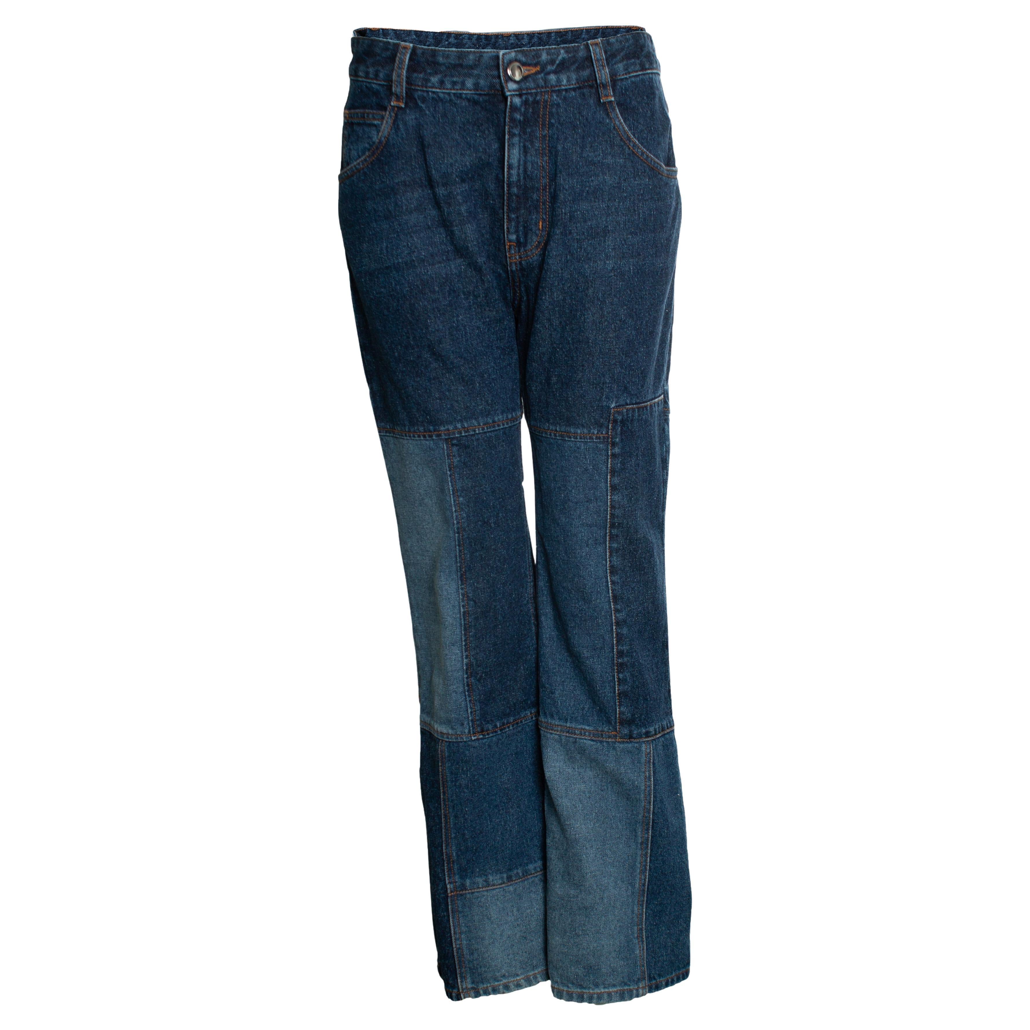 Chloe, patchwork jeans in blue For Sale
