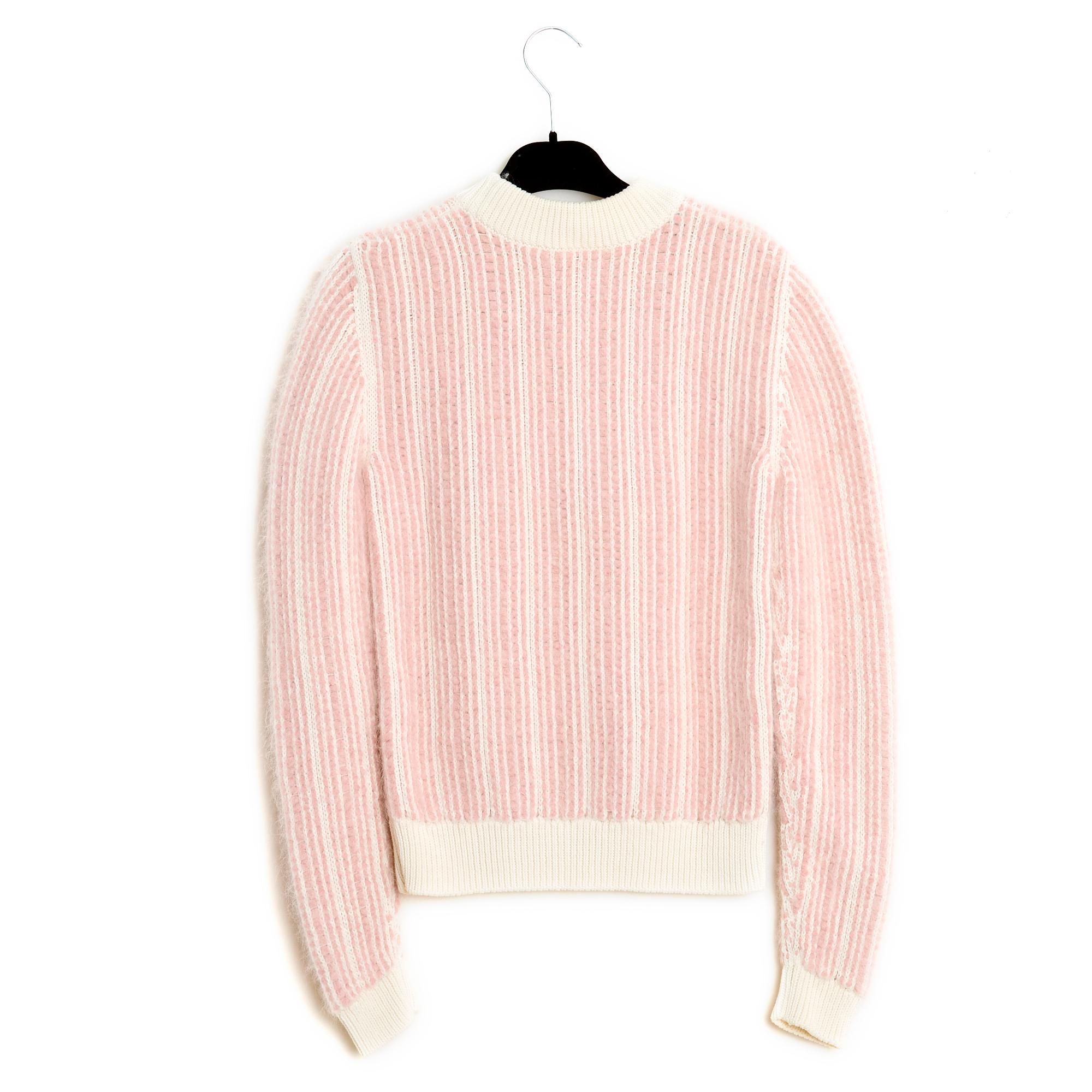 Women's Chloé PE14 Pull XS Felt Like Pink Cotton Angora Bulky Sweater US4 Chloe For Sale