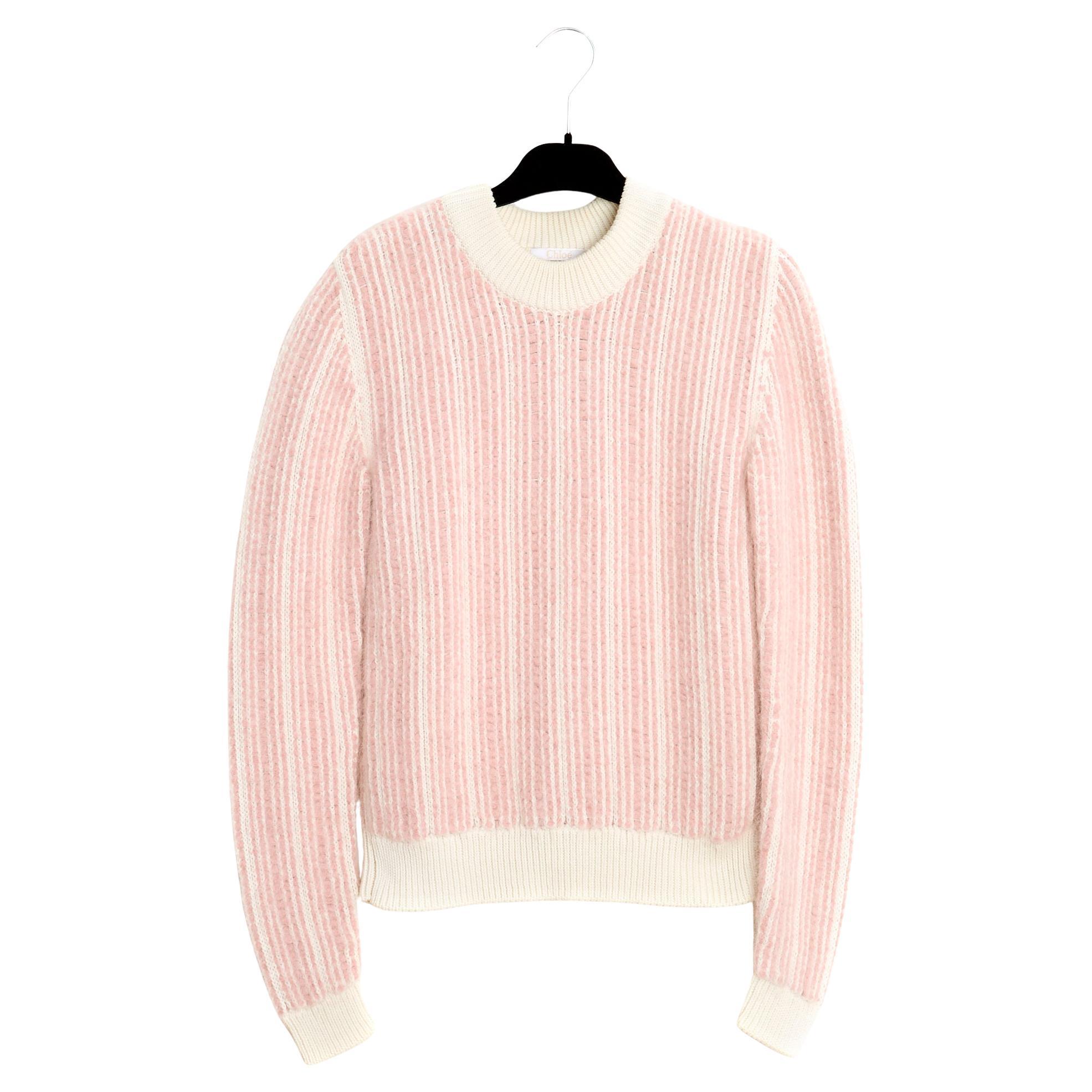 Chloé PE14 Pull XS Felt Like Pink Cotton Angora Bulky Sweater US4 Chloe For Sale