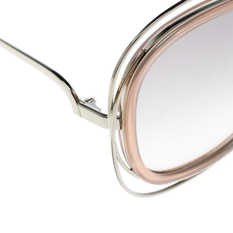 Women's Chloe Peach/Brown Gradient CE123S Carlina Oversized Square Sunglasses