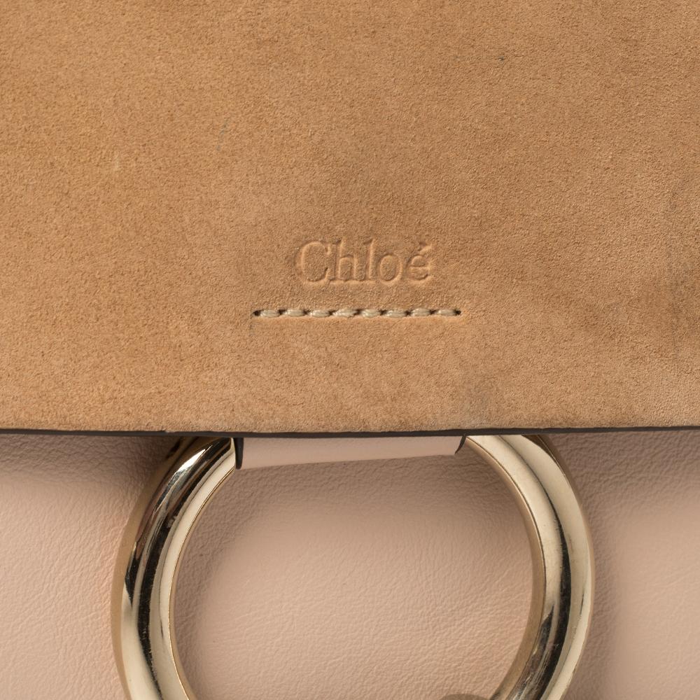 Chloe Peach Leather and Suede Faye Shoulder Bag 2