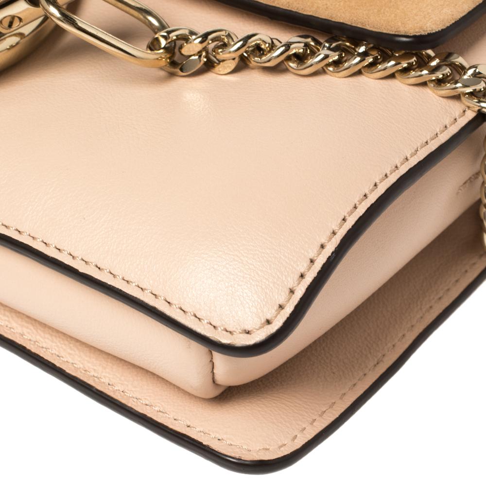 Chloe Peach Leather and Suede Faye Shoulder Bag 3