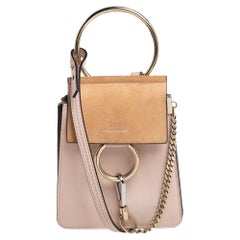 Chloé Peach Leather and Suede Mini Faye Crossbody Bag