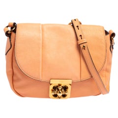 Chloe Peach Leather Elsie Shoulder Bag