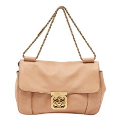 Chloe Peach Leather Medium Elsie Shoulder Bag