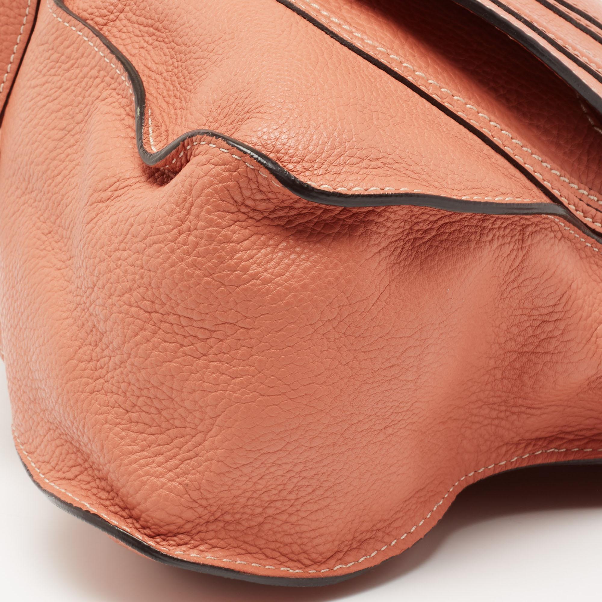 Chloe Peach Leather Medium Marcie Shoulder Bag 2