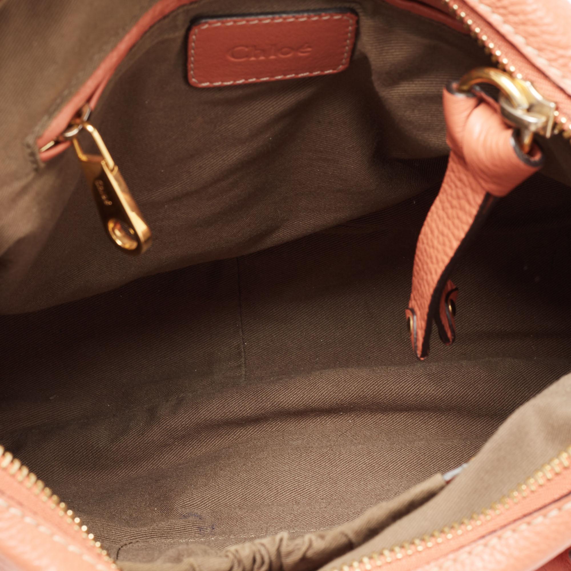 Chloe Peach Leather Medium Marcie Shoulder Bag 3