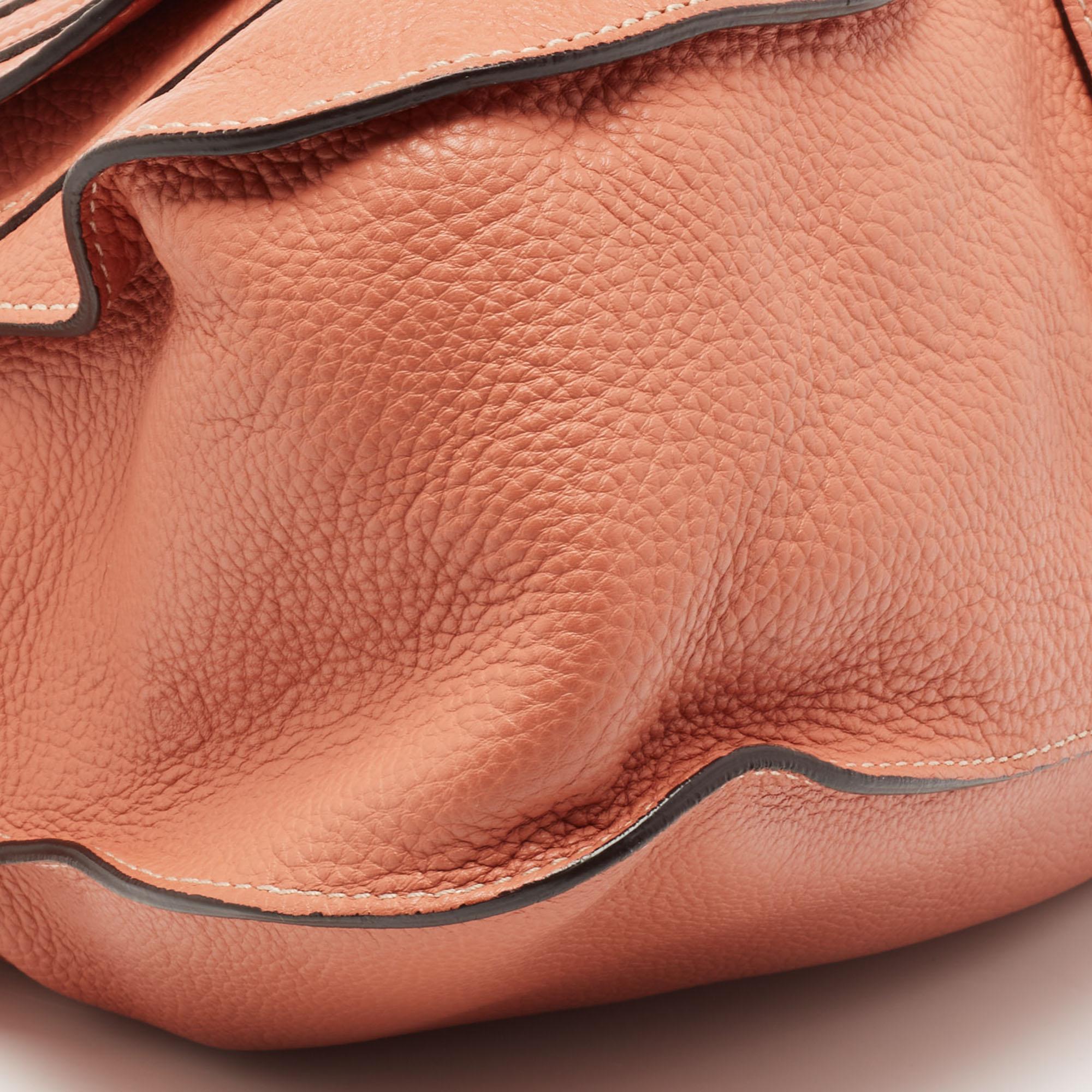Chloe Peach Leather Medium Marcie Shoulder Bag 1