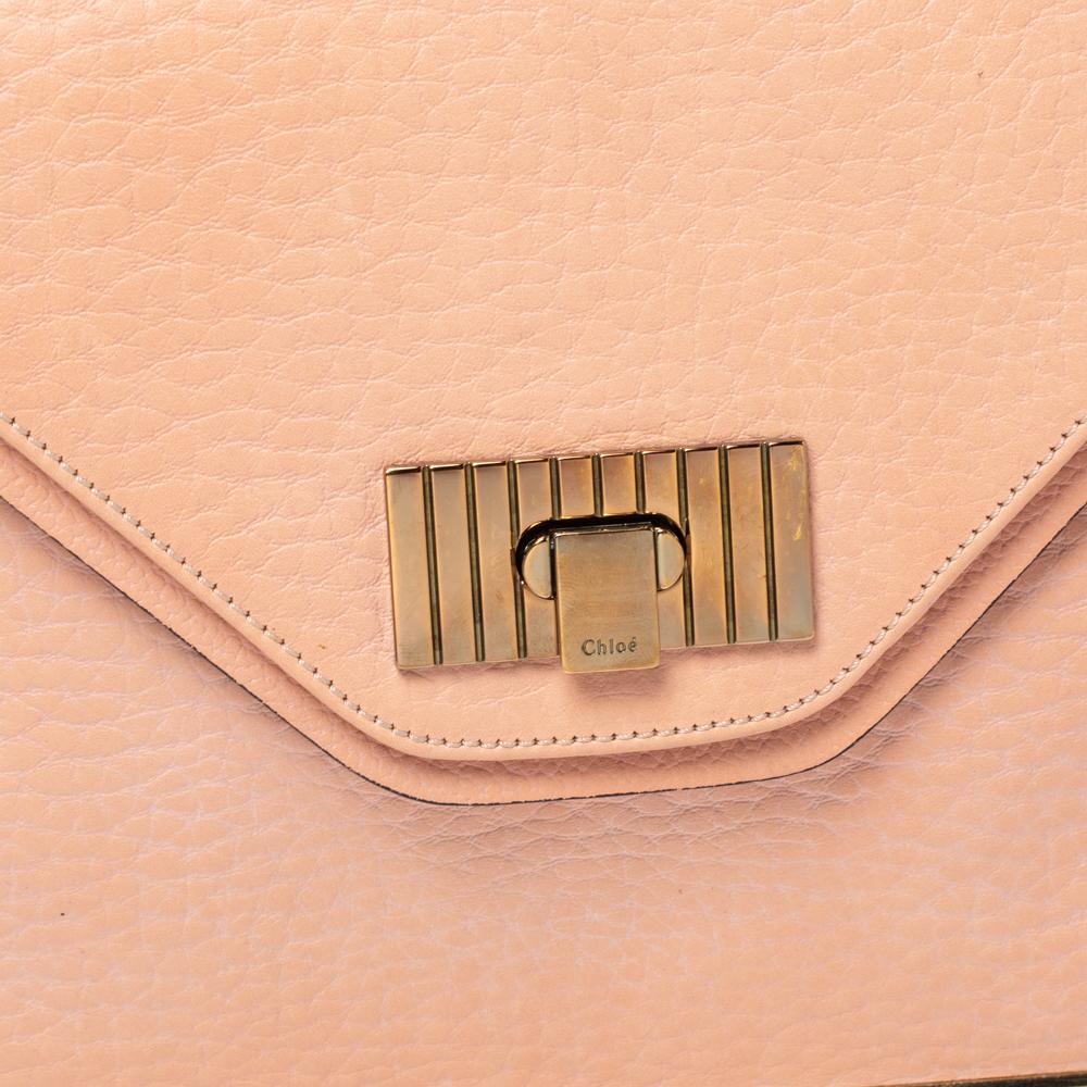 Chloe Peach Leather Medium Sally Shoulder Bag 5