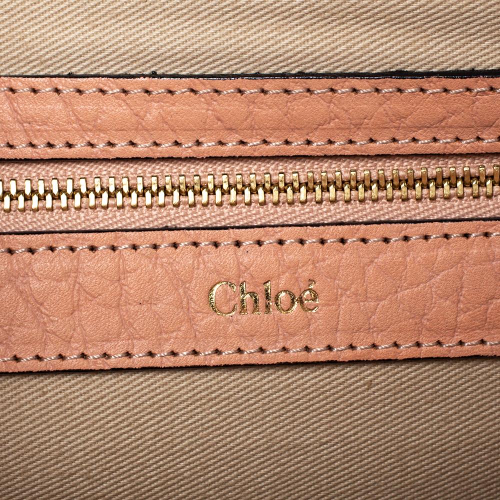 Women's Chloe Peach Leather Medium Sally Shoulder Bag