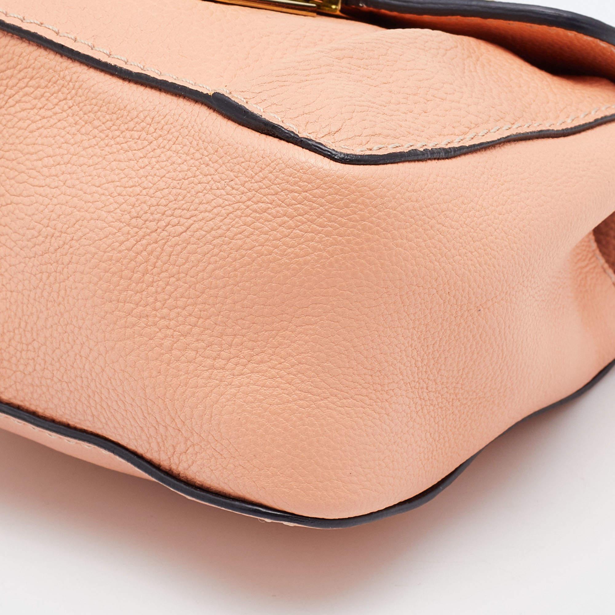 Chloe Peach Leather Mini Elsie Crossbody Bag 1