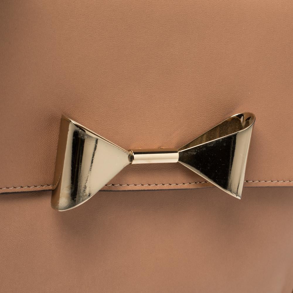 Chloe Peach Leather Rachel Bow Crossbody Bag 6