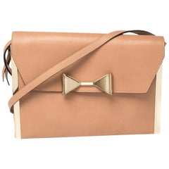 Chloe Peach Leather Rachel Bow Crossbody Bag