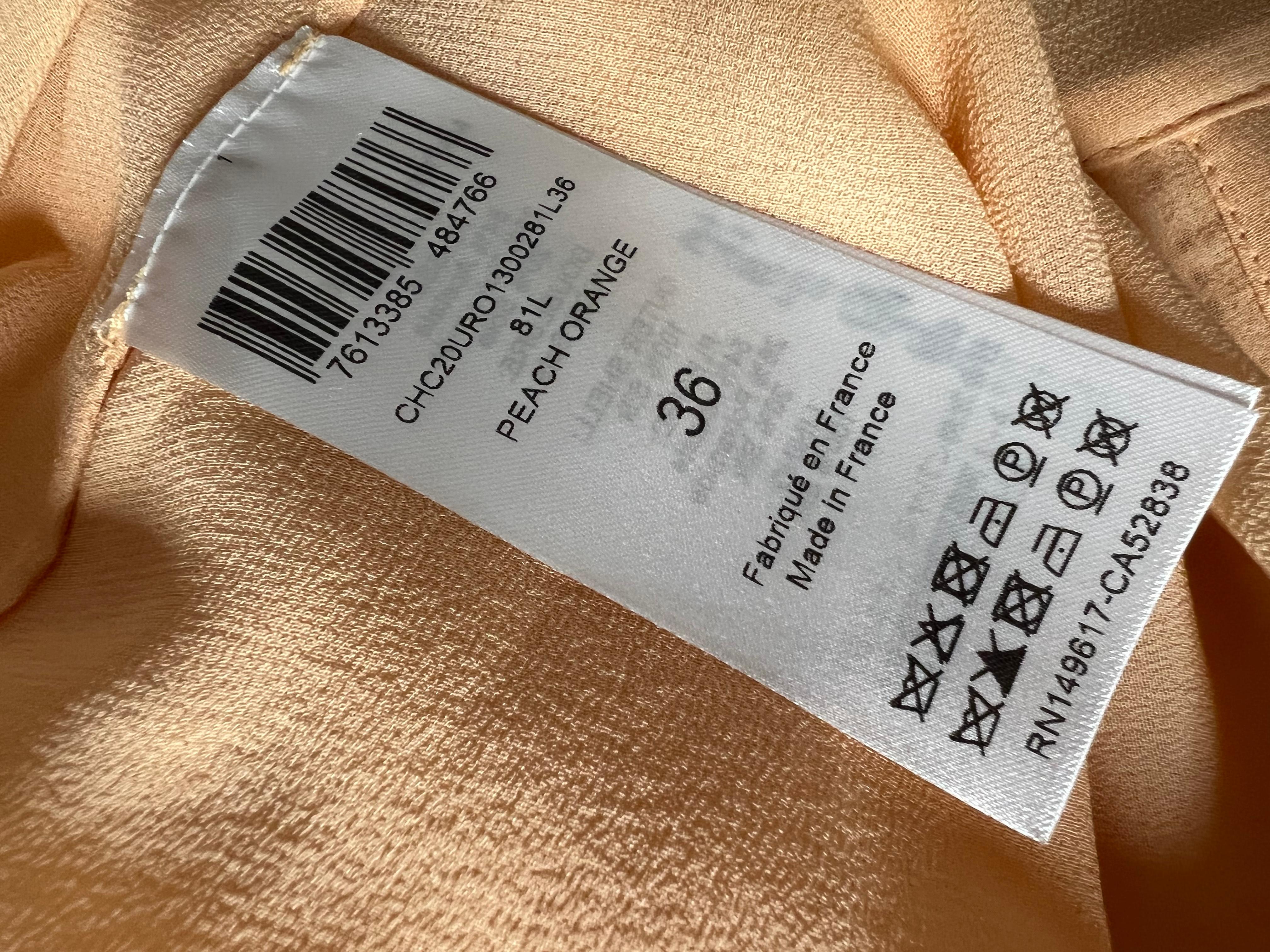 Chloe Peach Silk Pleated Maxi Dress, Size 36 For Sale 3