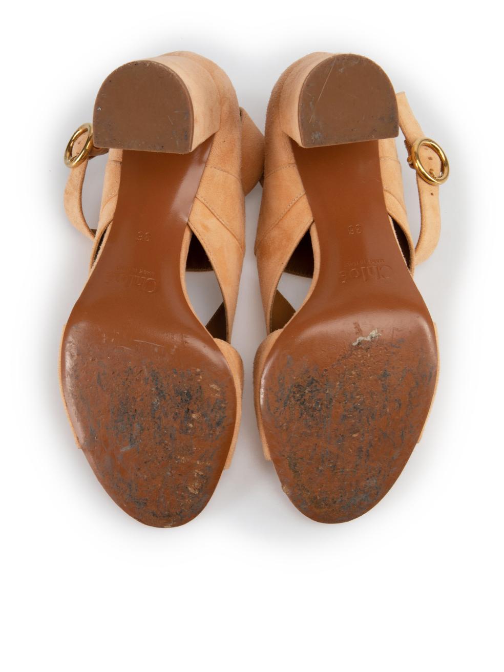 Women's Chloé Peach Suede D‚ÄôOrsay Sandals Size IT 36