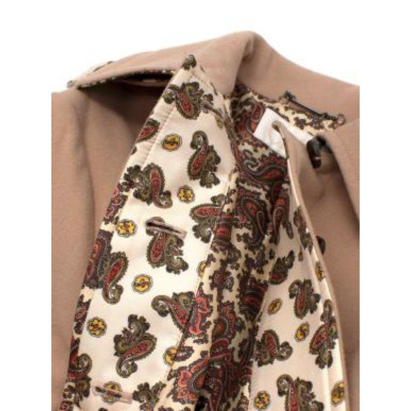 Chloe Pearl Beige Wool Paisley Lined Belted Coat For Sale 2