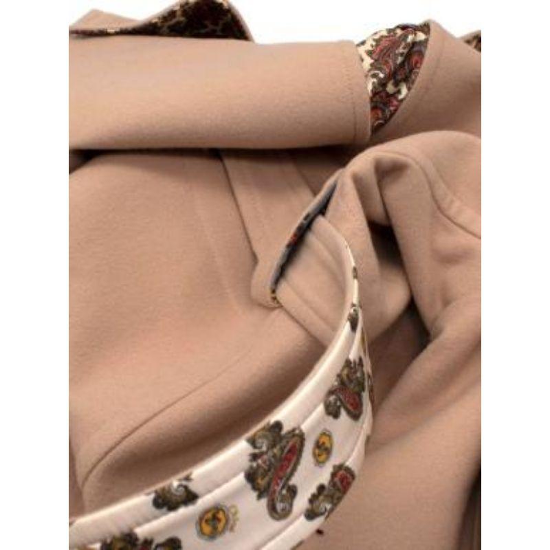 Chloe Pearl Beige Wool Paisley Lined Belted Coat For Sale 3