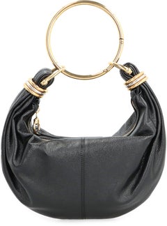 Borsa Hobo Chloé in pelle di vitello martellata — Nera