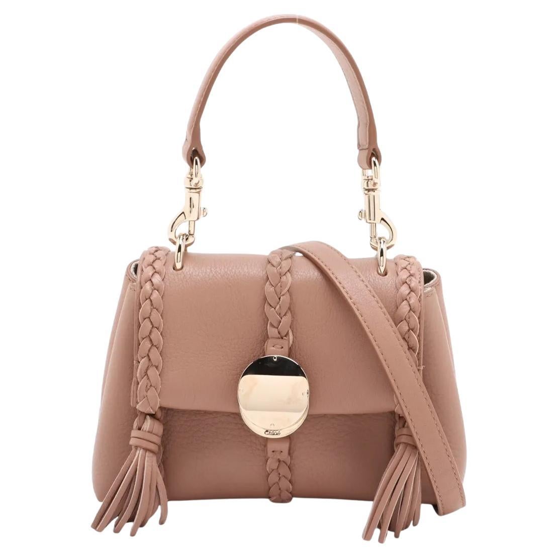Chloe Penelope Leather Two-Way Shoulder Bag Beige (Sac à bandoulière en cuir) en vente