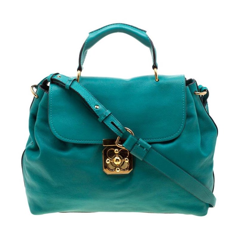 Chloe Persian Green Leather Elsie Satchel Bag For Sale at 1stDibs
