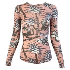 Chloe Phoebe Philo Camisa de manga larga con estampado de mariposa y mono Primavera 2002