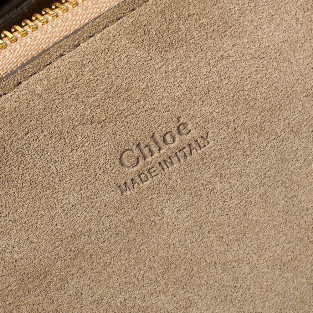 Chloe Pink/Beige Leather and Suede Medium Faye Shoulder Bag 5