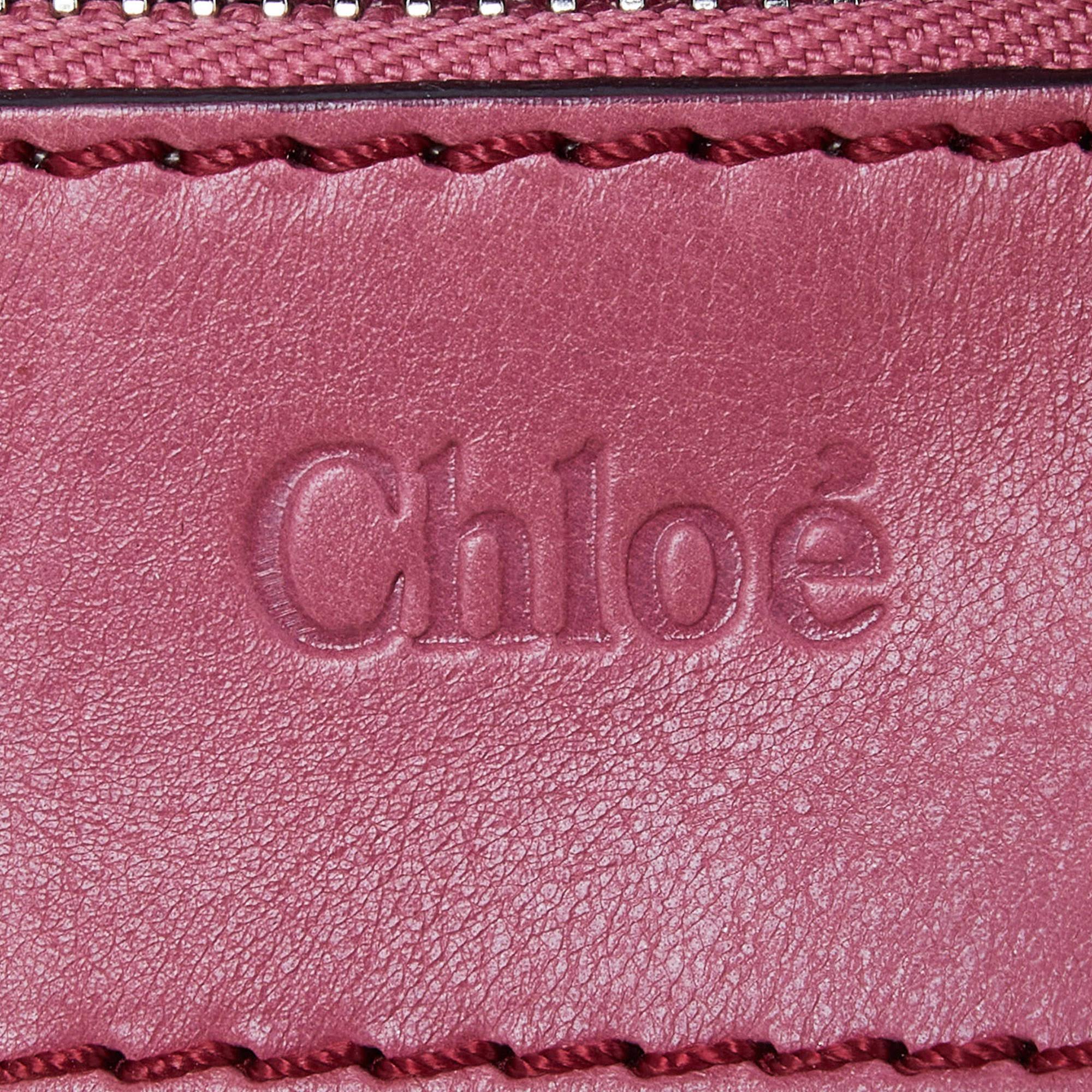 Chloe Pink/Brown Leather Paddington Satchel For Sale 2