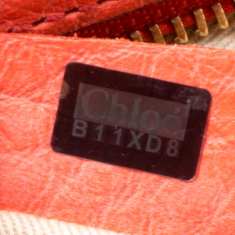 Chloe Pink/Coral Orange Leather Medium Sally Flap Shoulder Bag 3