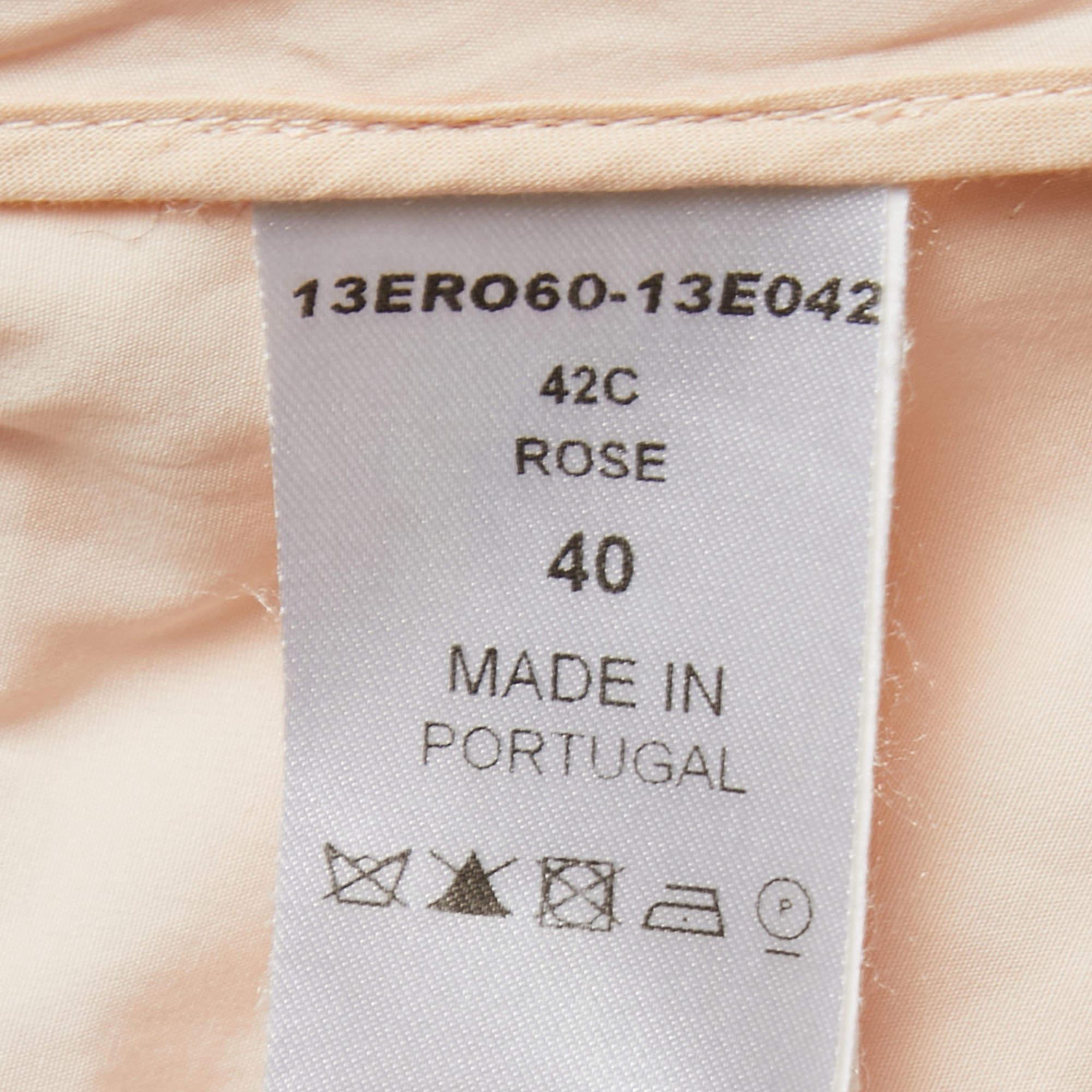Chloe Pink Cotton Ruffle Overlay Detail Mini Dress M 3