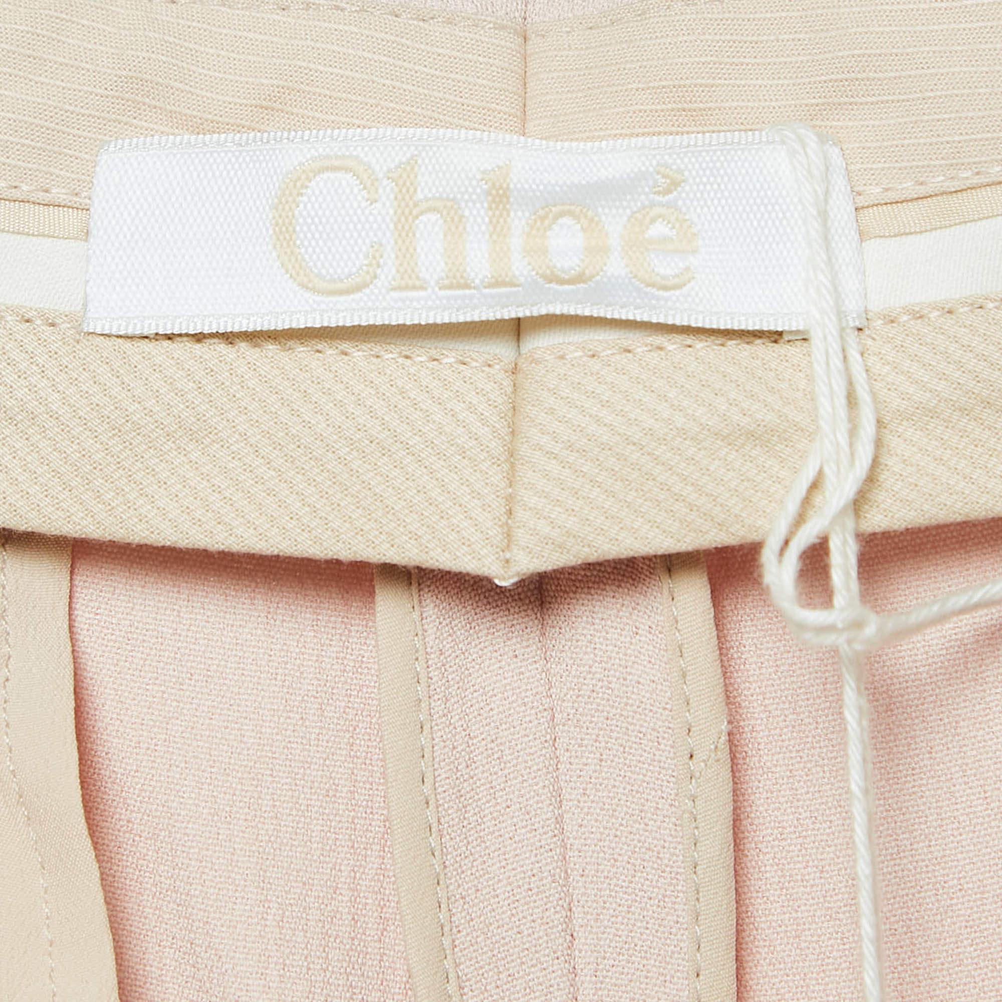 Chloe Rosa Crepe Regular Hose M im Zustand „Hervorragend“ im Angebot in Dubai, Al Qouz 2