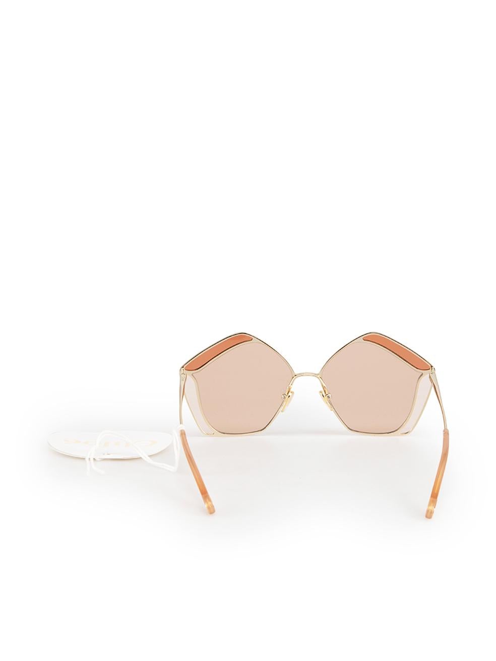 Chloé Pink Gemma Oversized Sunglasses In New Condition For Sale In London, GB