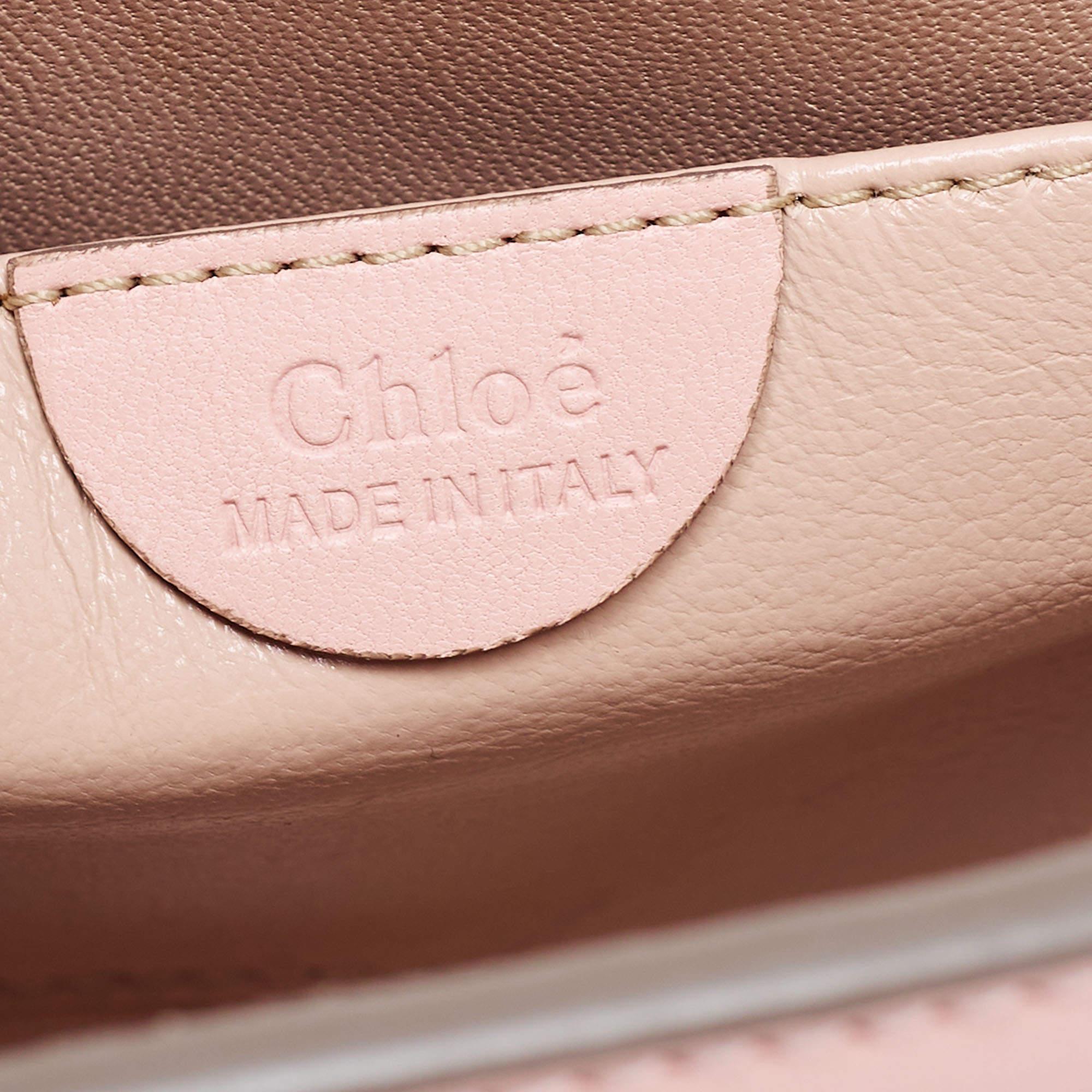 Chloe Pink Leather Crystal Embellished Elsie Shoulder Bag 7