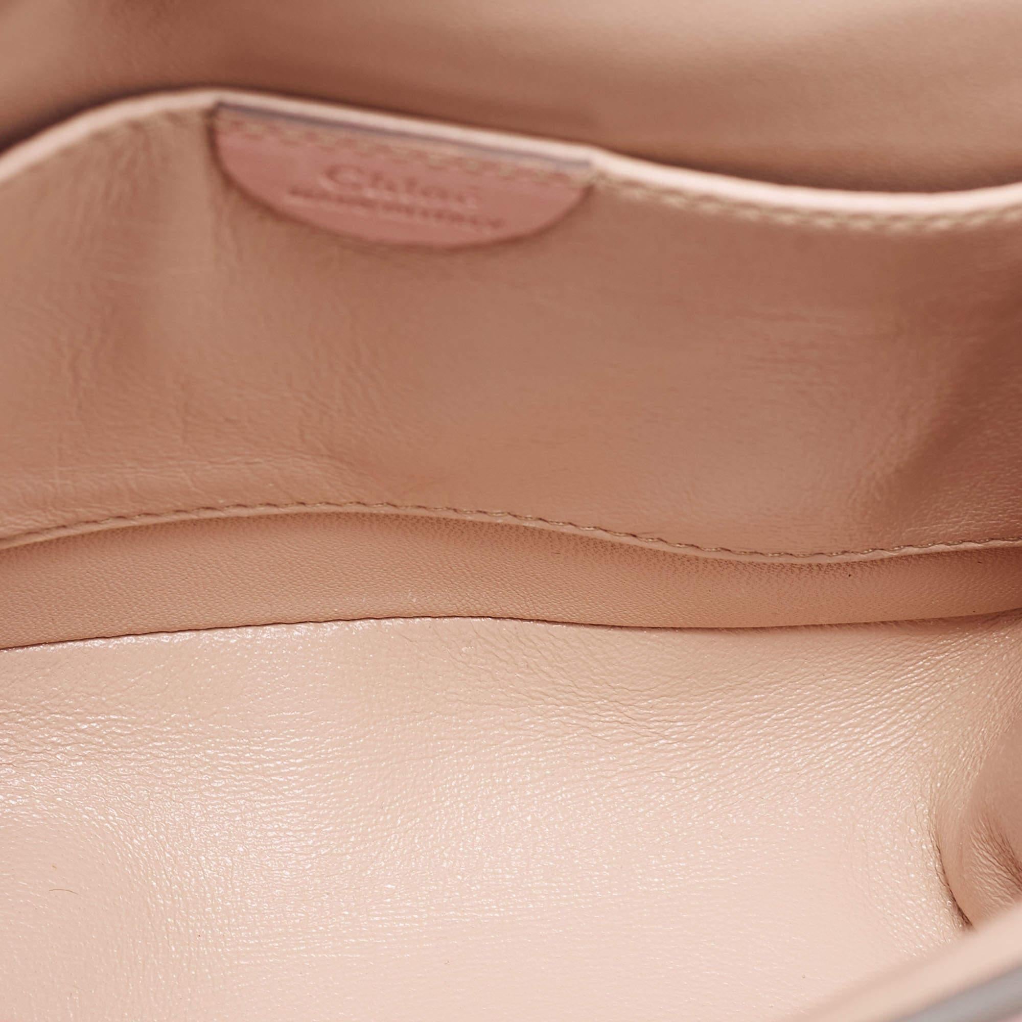 Chloe Pink Leather Crystal Embellished Elsie Shoulder Bag 5