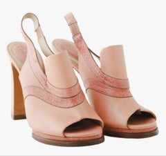 Chloé Pink Leather Heeled Slingback Sandals -'10s