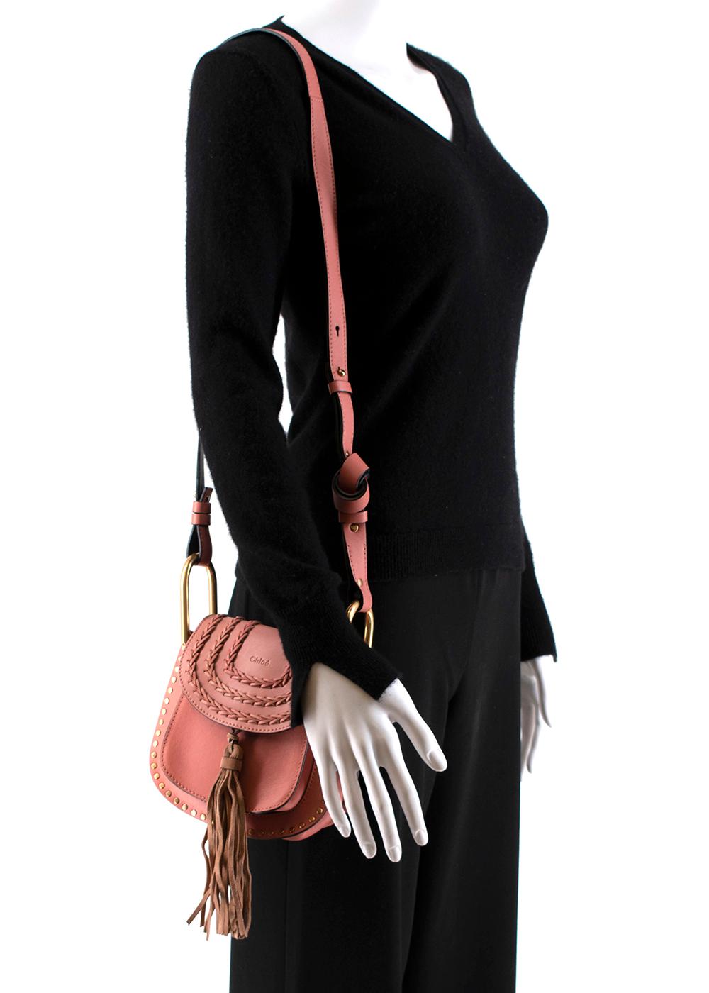 Women's Chloe Pink Leather Hudson Shoulder Bag