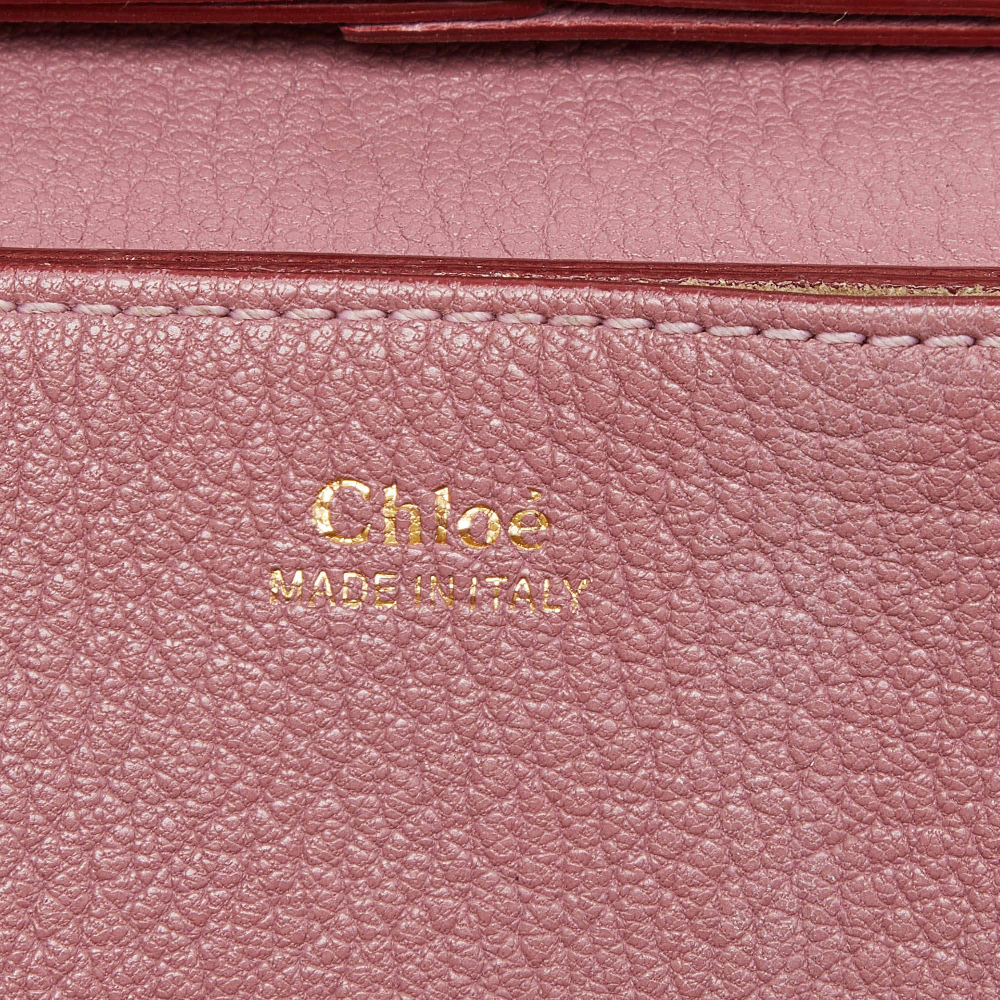 Chloe Pink Leather Medium Drew Shoulder Bag For Sale 2