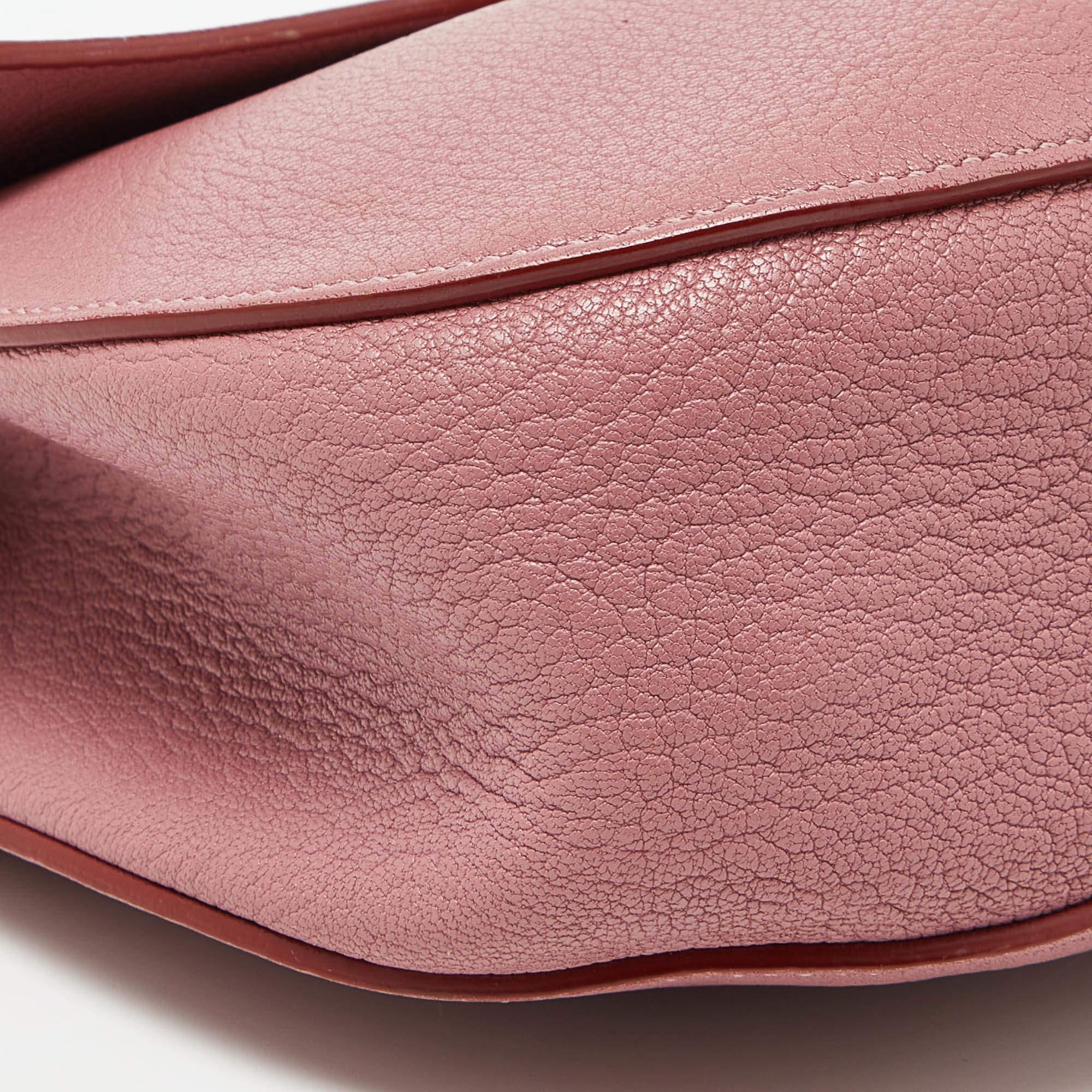 Chloe Pink Leather Medium Drew Shoulder Bag For Sale 3