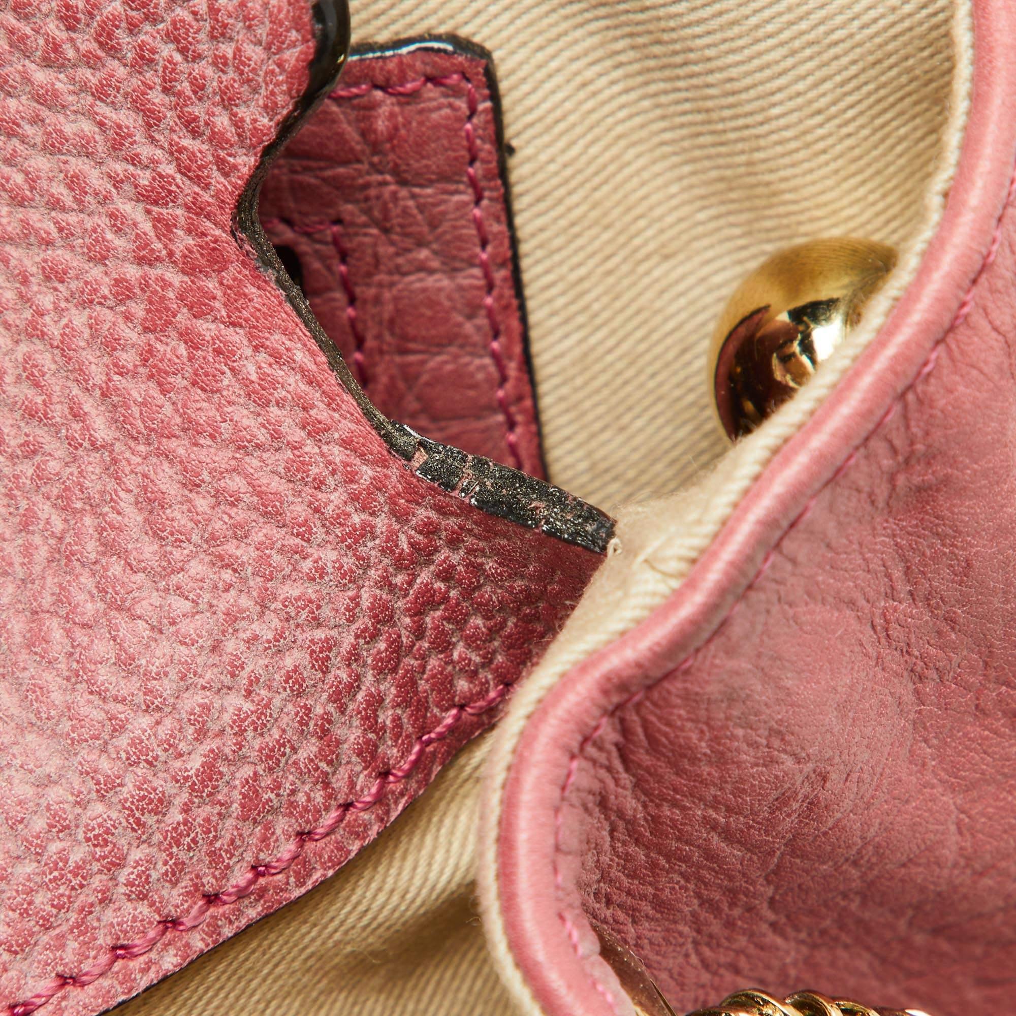 Chloe Pink Leather Medium Sally Shoulder Bag For Sale 7