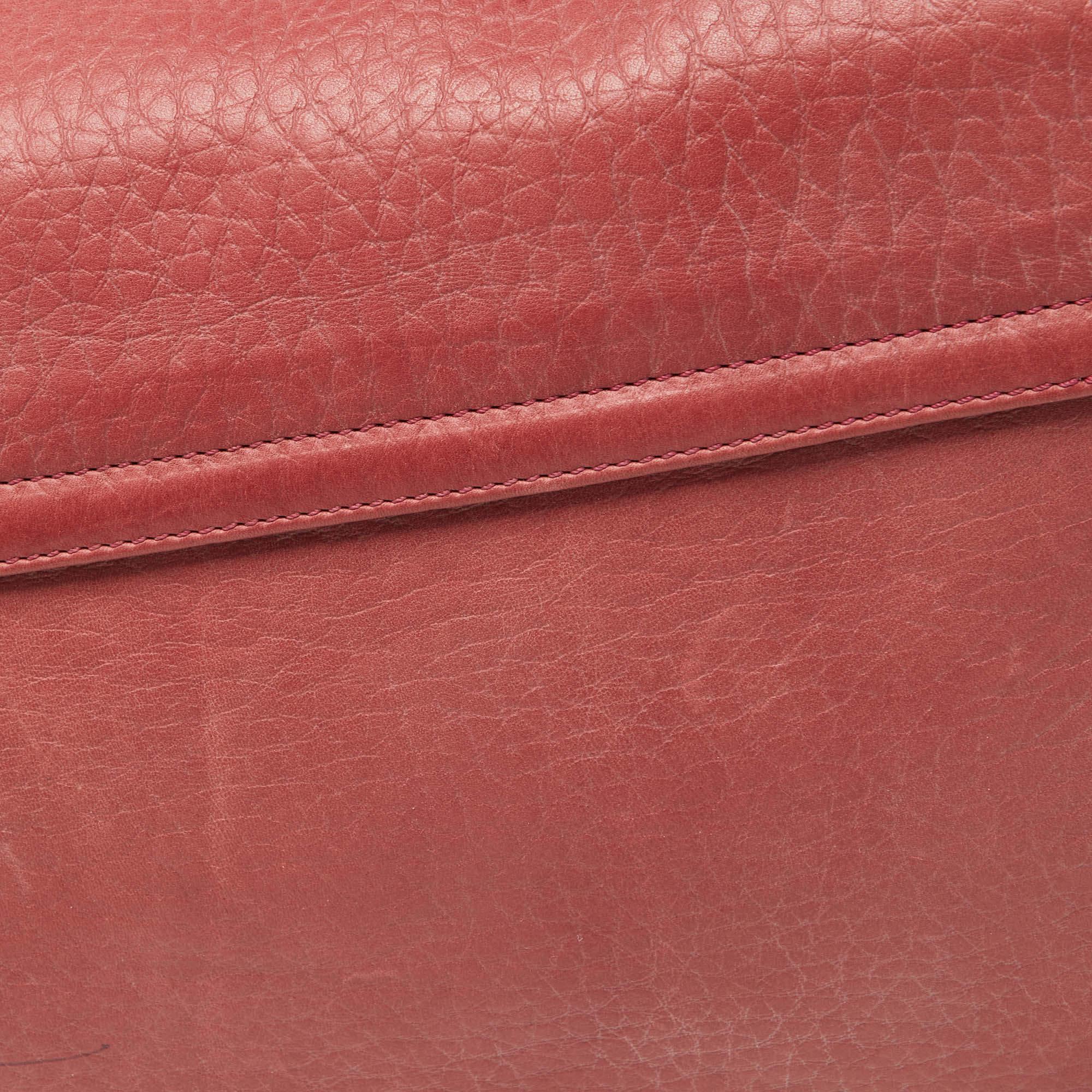 Chloe Pink Leather Medium Sally Shoulder Bag For Sale 11