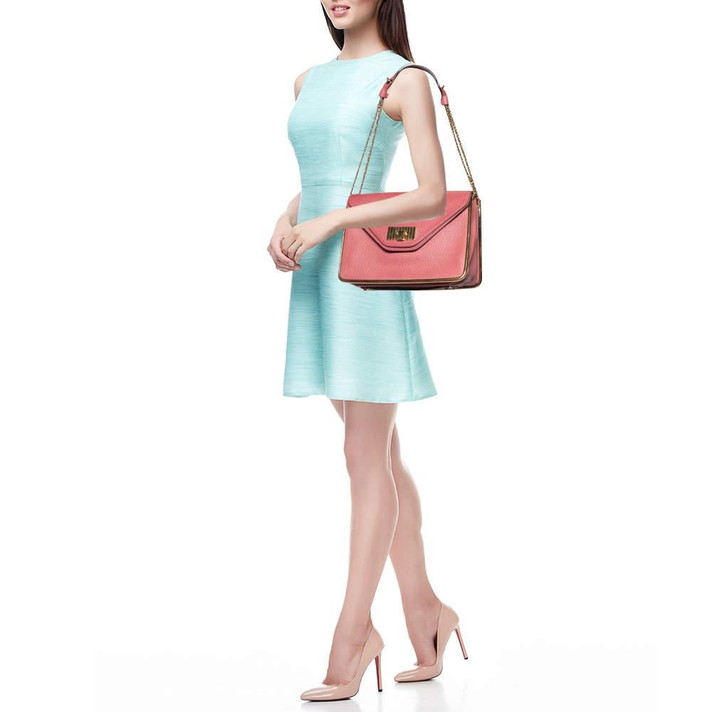 Chloe Pink Leather Medium Sally Shoulder Bag In Fair Condition For Sale In Dubai, Al Qouz 2