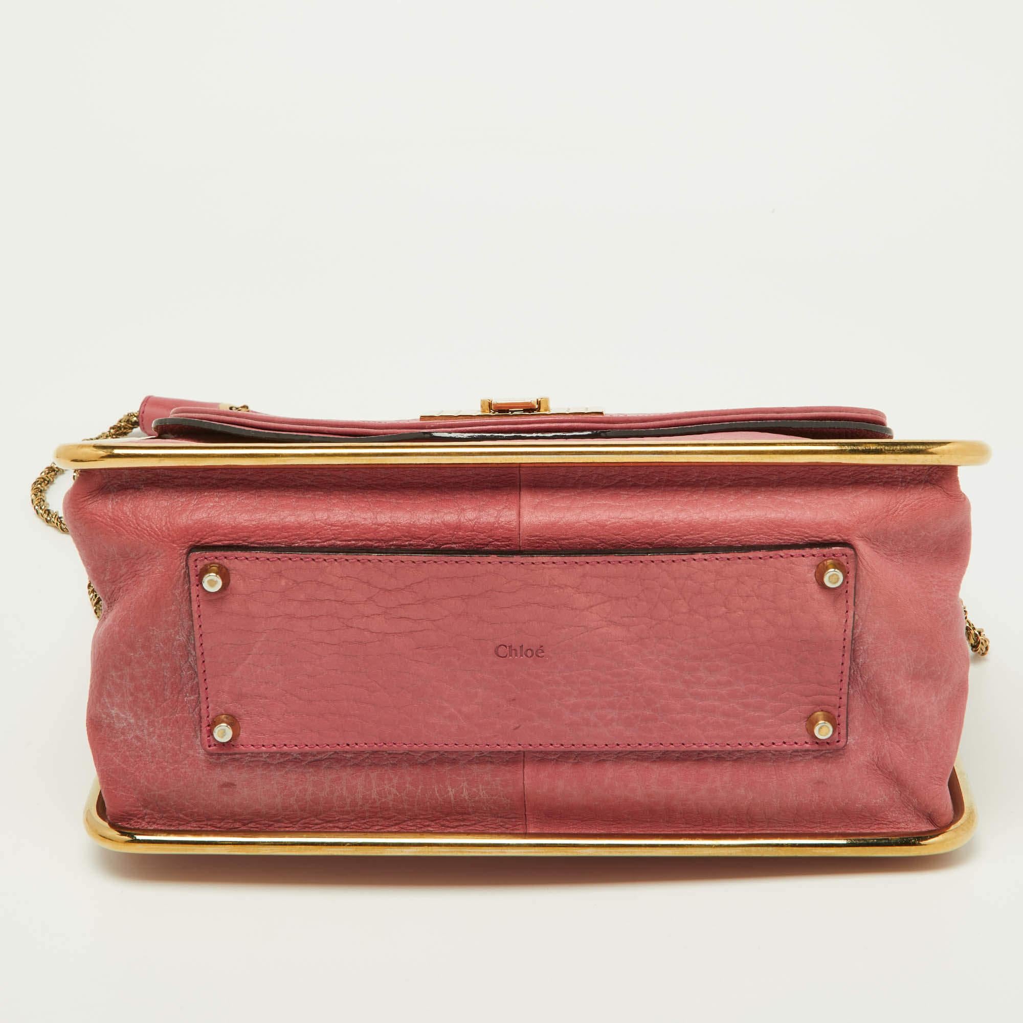 Chloe Pink Leather Medium Sally Shoulder Bag For Sale 1