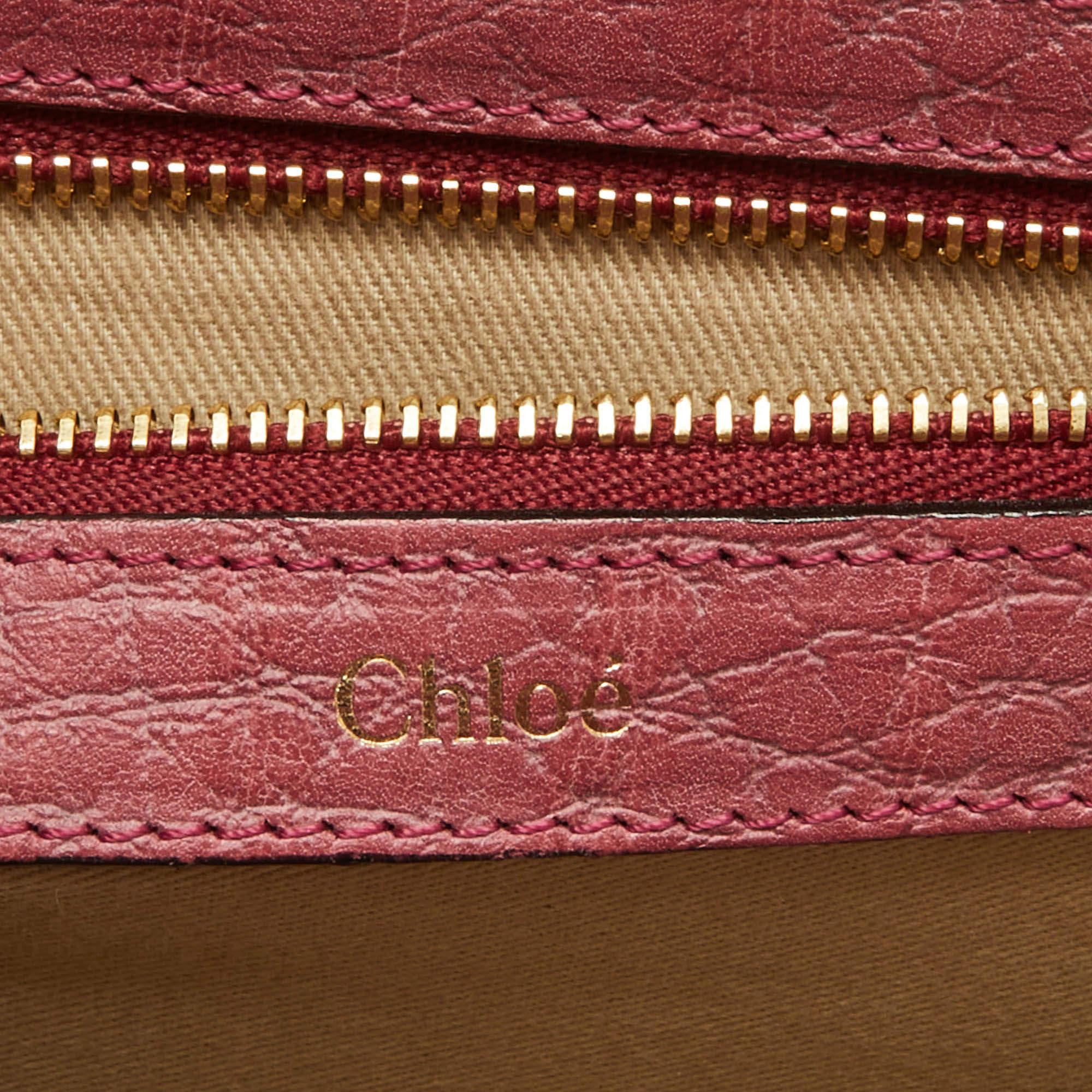 Chloe Pink Leather Medium Sally Shoulder Bag For Sale 3